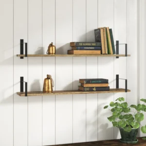 Ternate 2 Piece Paulownia Bracket Shelf (Set of 2)