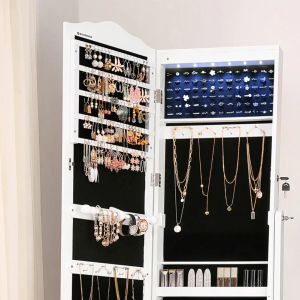 Tomaso 17.7'' Wide Freestanding Jewelry Armoire with Mirror - Image 3