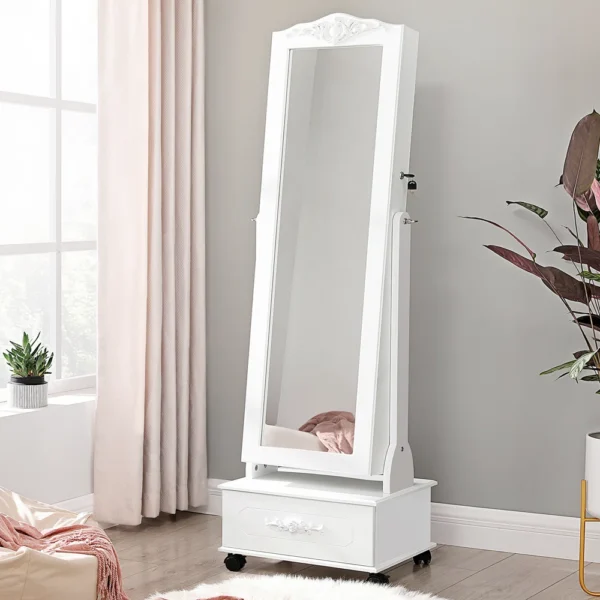 Tomaso 17.7'' Wide Freestanding Jewelry Armoire with Mirror